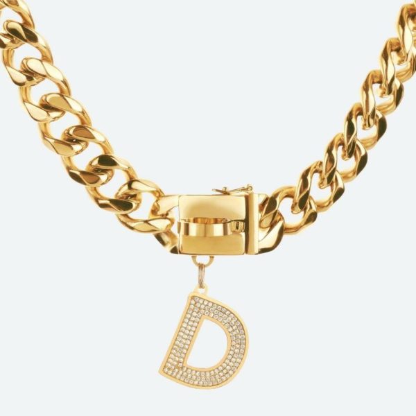 Initial Letter Jewelry Tag – D | Spark Paws Letter Jewelry Dog Tags Chains & Tags Gold