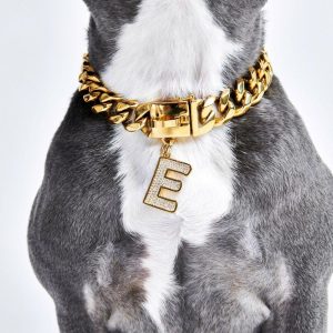 Initial Letter Jewelry Tag – E | Spark Paws Letter Jewelry Dog Tags Chains & Tags Gold