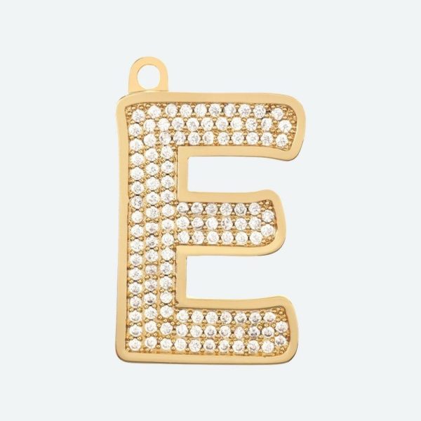 Initial Letter Jewelry Tag – E | Spark Paws Letter Jewelry Dog Tags Chains & Tags Gold