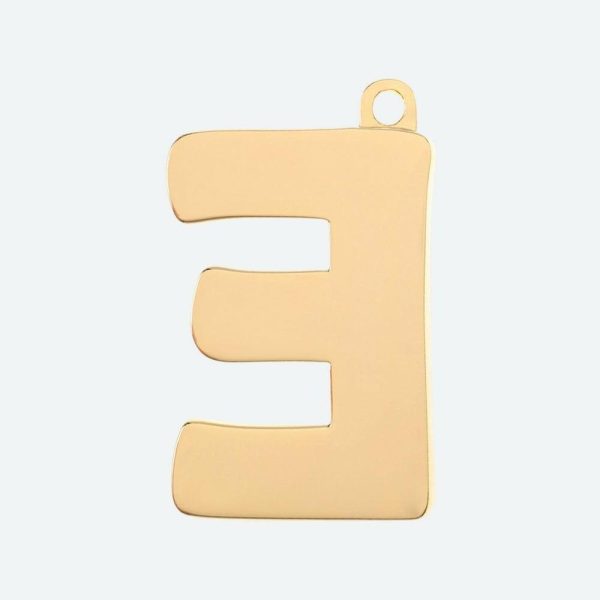 Initial Letter Jewelry Tag – E | Spark Paws Letter Jewelry Dog Tags Chains & Tags Gold