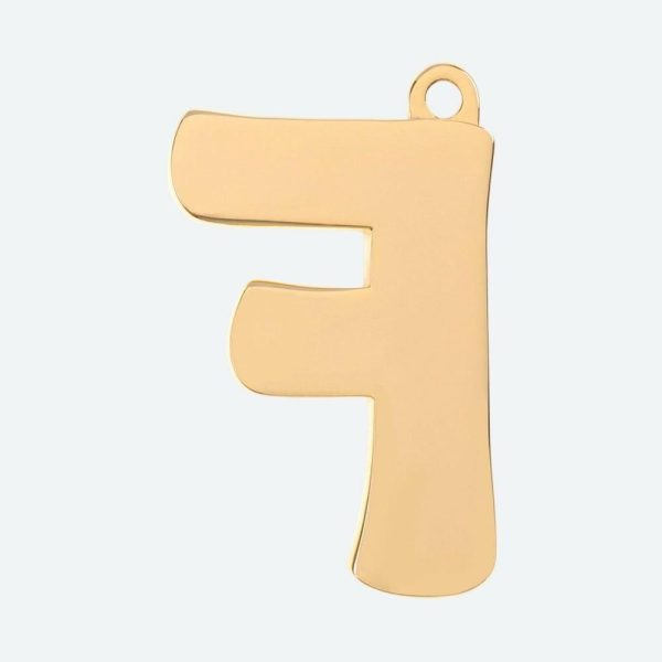 Initial Letter Jewelry Tag – F | Spark Paws Letter Jewelry Dog Tags Chains & Tags Gold