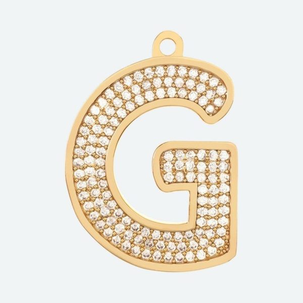 Initial Letter Jewelry Tag – G | Spark Paws Letter Jewelry Dog Tags Chains & Tags Gold