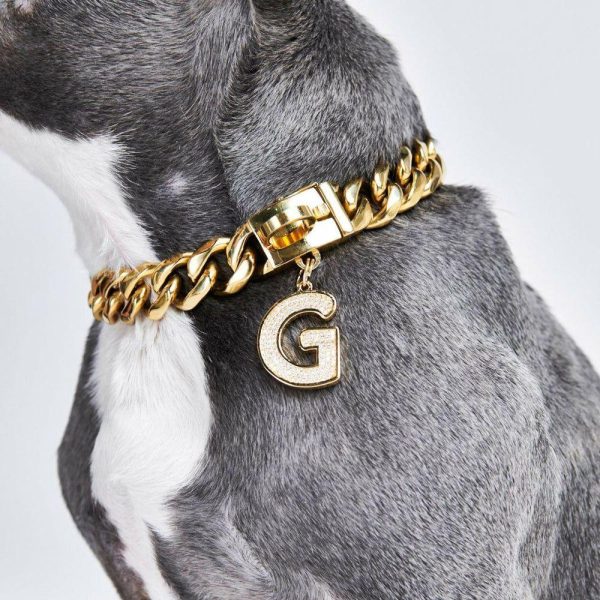 Initial Letter Jewelry Tag – G | Spark Paws Letter Jewelry Dog Tags Chains & Tags Gold