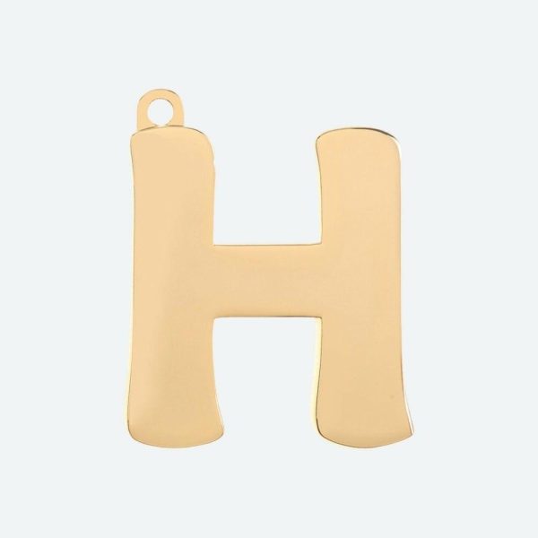 Initial Letter Jewelry Tag – H | Spark Paws Letter Jewelry Dog Tags Chains & Tags Gold