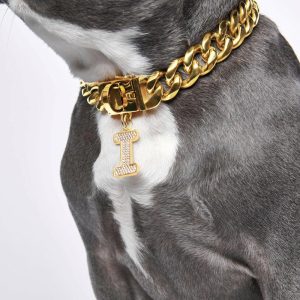 Initial Letter Jewelry Tag – I | Spark Paws Letter Jewelry Dog Tags Chains & Tags Gold