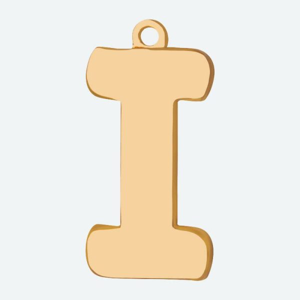 Initial Letter Jewelry Tag – I | Spark Paws Letter Jewelry Dog Tags Chains & Tags Gold