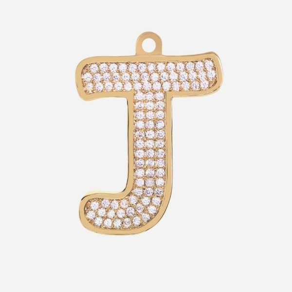 Initial Letter Jewelry Tag – J | Spark Paws Letter Jewelry Dog Tags Chains & Tags Gold