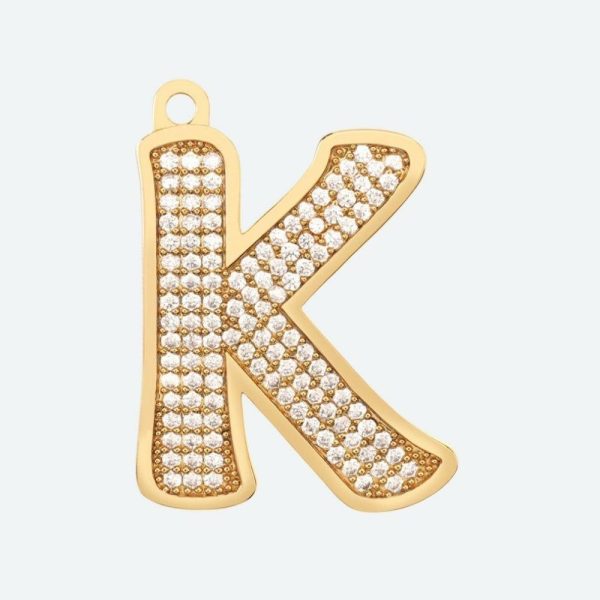 Initial Letter Jewelry Tag – K | Spark Paws Letter Jewelry Dog Tags Chains & Tags Gold