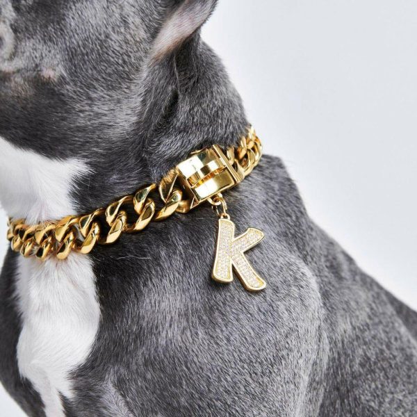 Initial Letter Jewelry Tag – K | Spark Paws Letter Jewelry Dog Tags Chains & Tags Gold