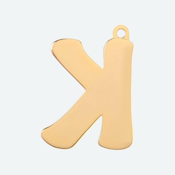 Initial Letter Jewelry Tag – K | Spark Paws Letter Jewelry Dog Tags Chains & Tags Gold