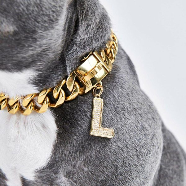 Initial Letter Jewelry Tag – L | Spark Paws Letter Jewelry Dog Tags Chains & Tags Gold