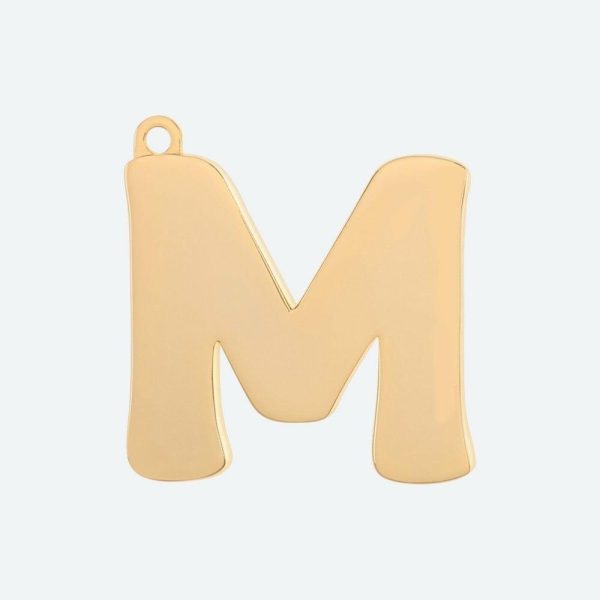 Initial Letter Jewelry Tag – M | Spark Paws Letter Jewelry Dog Tags Chains & Tags Gold