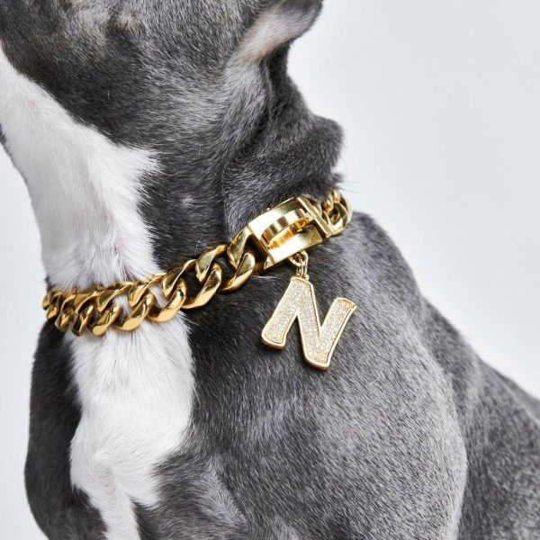 Initial Letter Jewelry Tag – N | Spark Paws Letter Jewelry Dog Tags Chains & Tags Gold