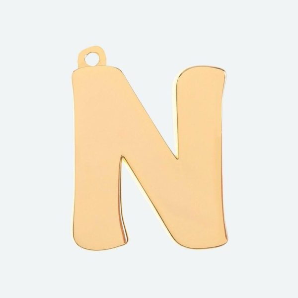 Initial Letter Jewelry Tag – N | Spark Paws Letter Jewelry Dog Tags Chains & Tags Gold