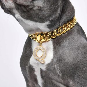 Initial Letter Jewelry Tag – Q | Spark Paws Letter Jewelry Dog Tags Chains & Tags Gold