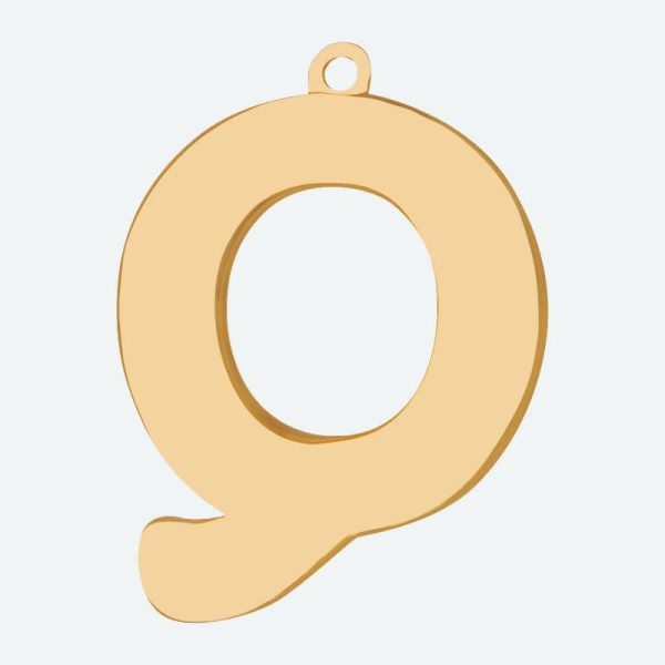 Initial Letter Jewelry Tag – Q | Spark Paws Letter Jewelry Dog Tags Chains & Tags Gold