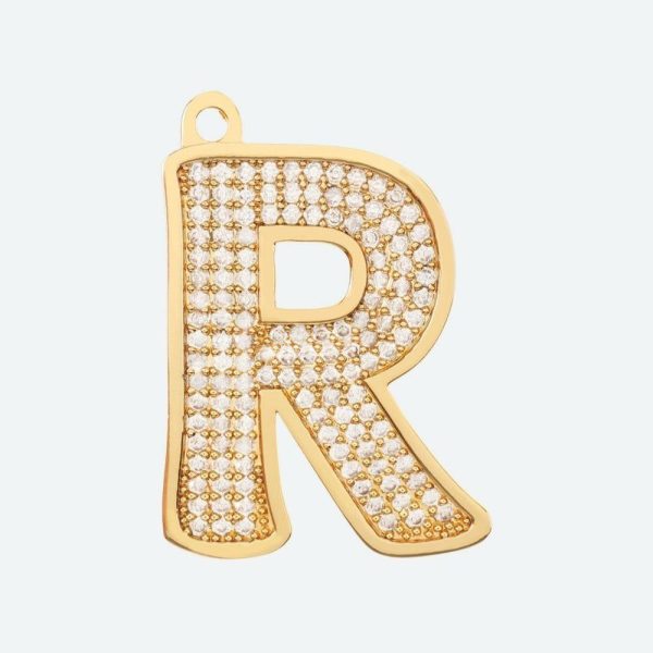 Initial Letter Jewelry Tag – R | Spark Paws Letter Jewelry Dog Tags Chains & Tags Gold