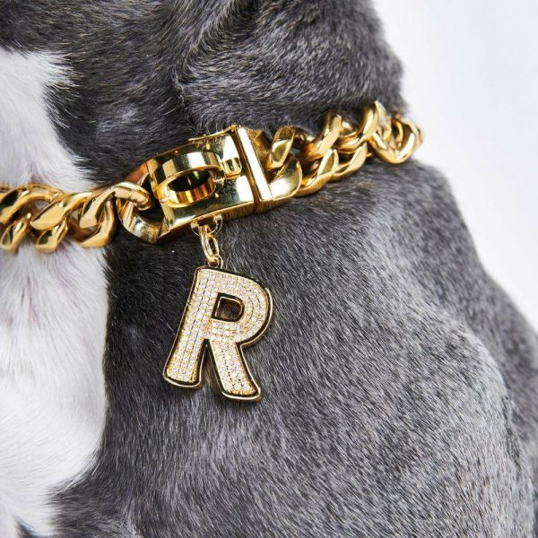 Initial Letter Jewelry Tag – R | Spark Paws Letter Jewelry Dog Tags Chains & Tags Gold