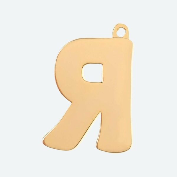 Initial Letter Jewelry Tag – R | Spark Paws Letter Jewelry Dog Tags Chains & Tags Gold