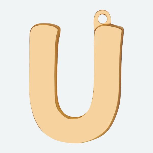 Initial Letter Jewelry Tag – U | Spark Paws Letter Jewelry Dog Tags Chains & Tags Gold