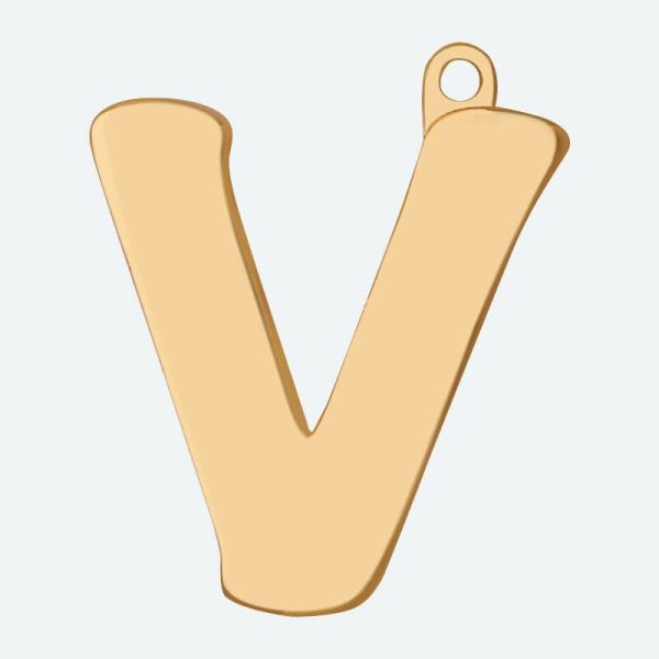 Initial Letter Jewelry Tag – V | Spark Paws Letter Jewelry Dog Tags Gold