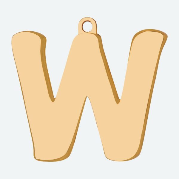 Initial Letter Jewelry Tag – W | Spark Paws Letter Jewelry Dog Tags Chains & Tags Gold