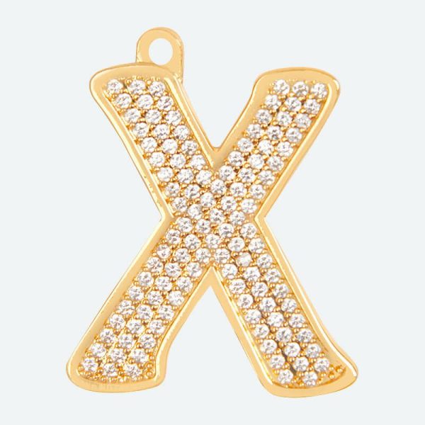 Initial Letter Jewelry Tag – X | Spark Paws Letter Jewelry Dog Tags Chains & Tags Gold