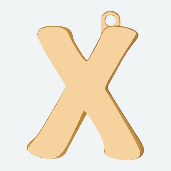 Initial Letter Jewelry Tag – X | Spark Paws Letter Jewelry Dog Tags Chains & Tags Gold