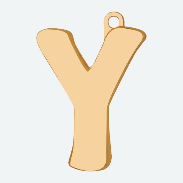 Initial Letter Jewelry Tag – Y | Spark Paws Letter Jewelry Dog Tags Chains & Tags Gold