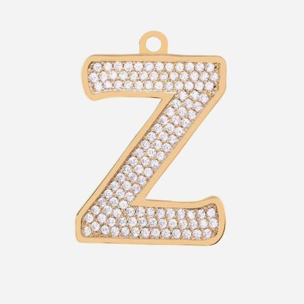 Initial Letter Jewelry Tag – Z | Spark Paws Letter Jewelry Dog Tags Chains & Tags Gold