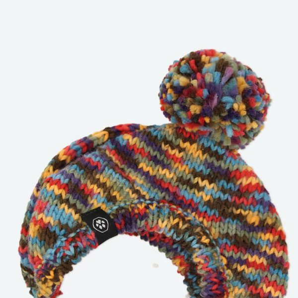 Knit Pom Pom Dog Beanie Hat – Kaleidoscope | Spark Paws Dog Hats and Accessories Dog Hats & Accessories Dog Hats & Accessories