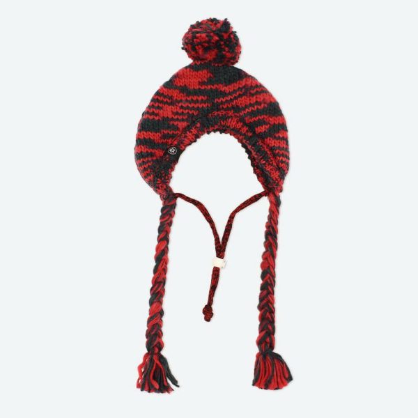 Knit Pom Pom Dog Beanie Hat – Red & Black | Spark Paws Dog Hats and Accessories Dog Hats & Accessories Black