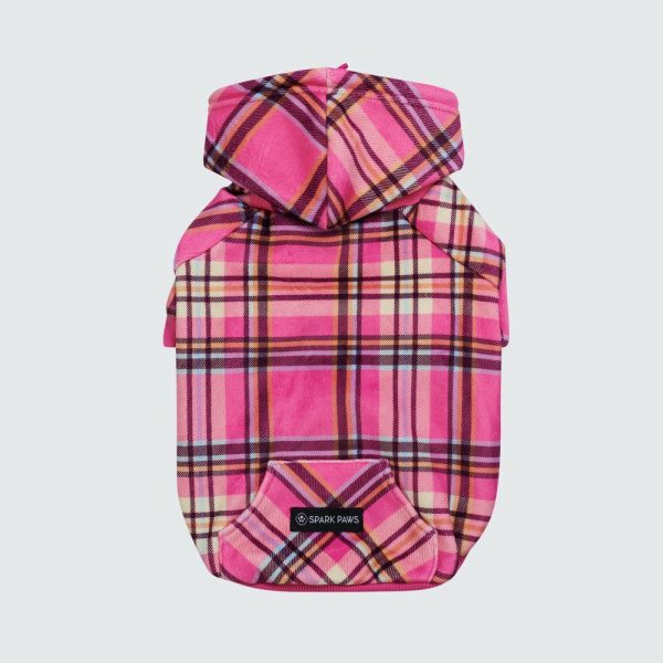 Pink Plaid Dog Hoodie | Spark Paws Dog and Owner Matching Sets Dog & Owner Matching Sets Dog & Owner Matching Sets