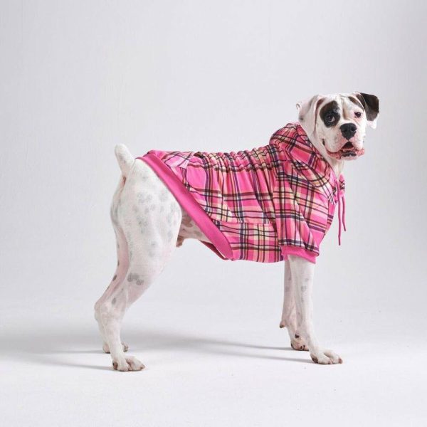 Pink Plaid Dog Hoodie | Spark Paws Dog and Owner Matching Sets Dog & Owner Matching Sets Dog & Owner Matching Sets