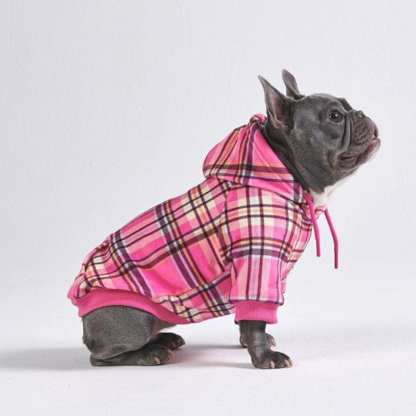 Pink Plaid Dog Hoodie | Spark Paws Dog and Owner Matching Sets Dog & Owner Matching Sets Dog & Owner Matching Sets