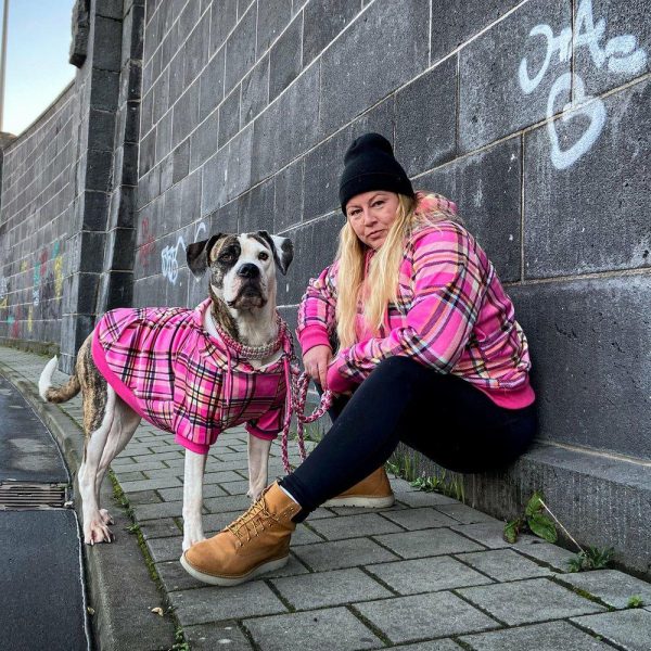 Pink Plaid Human Hoodie | Spark Paws Dog and Owner Matching Sets Dog & Owner Matching Sets Dog & Owner Matching Sets