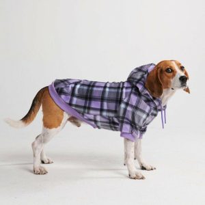 Purple Plaid Dog Hoodie | Spark Paws Dog and Owner Matching Sets Dog & Owner Matching Sets Dog & Owner Matching Sets