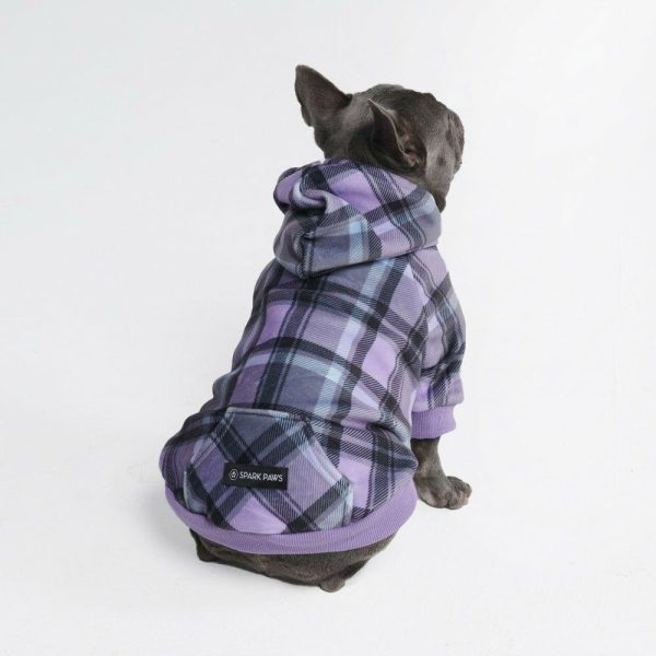 Purple Plaid Dog Hoodie | Spark Paws Dog and Owner Matching Sets Dog & Owner Matching Sets Dog & Owner Matching Sets