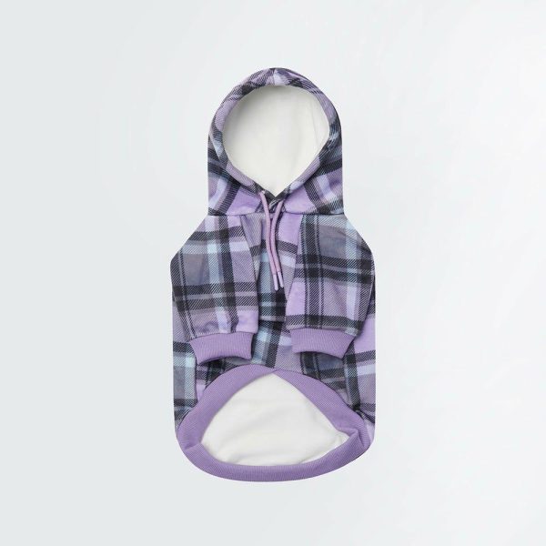 Purple Plaid Dog Hoodie | Spark Paws Dog and Owner Matching Sets Dog & Owner Matching Sets Dog & Owner Matching Sets