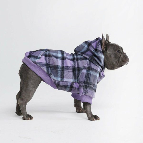 Purple Plaid Dog Hoodie | Spark Paws Dog and Owner Matching Sets Dog & Owner Matching Sets Dog & Owner Matching Sets