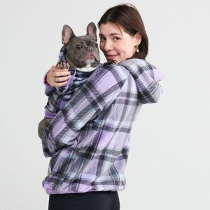 Purple Plaid Human Hoodie | Spark Paws Dog and Owner Matching Sets Dog & Owner Matching Sets Dog & Owner Matching Sets