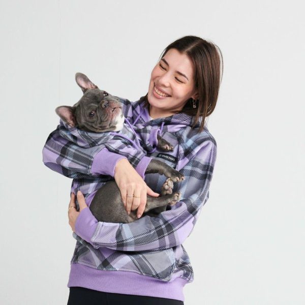 Purple Plaid Human Hoodie | Spark Paws Dog and Owner Matching Sets Dog & Owner Matching Sets Dog & Owner Matching Sets