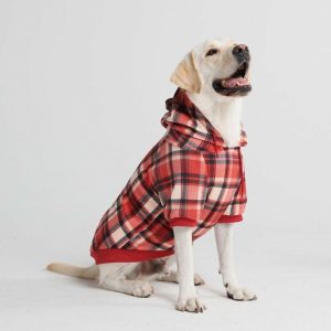 Red Plaid Dog Hoodie | Spark Paws Dog and Owner Matching Sets Dog & Owner Matching Sets Dog & Owner Matching Sets