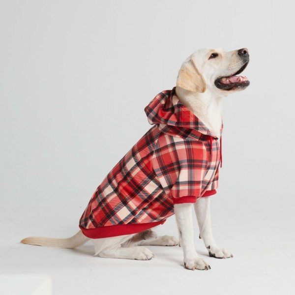 Red Plaid Dog Hoodie | Spark Paws Dog and Owner Matching Sets Dog & Owner Matching Sets Dog & Owner Matching Sets