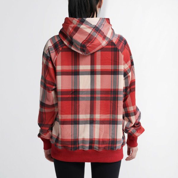 Red Plaid Human Hoodie | Spark Paws Dog and Owner Matching Sets Dog & Owner Matching Sets Dog & Owner Matching Sets