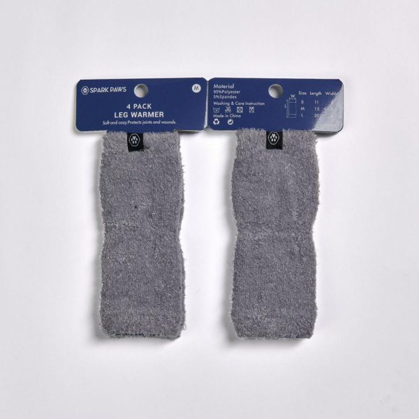 Stretchy Fleece Dog Leg Warmer Sleeves – Grey | Spark Paws Dog Hats and Accessories Dog Hats & Accessories Dog Hats & Accessories