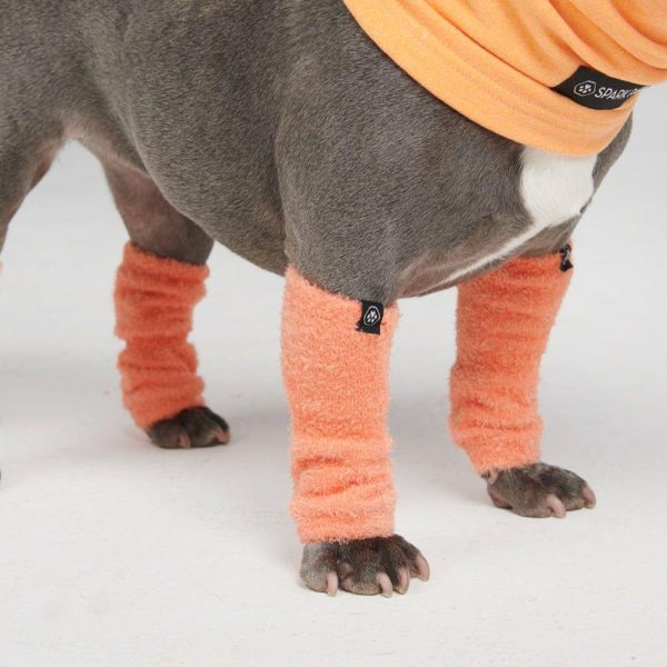 Stretchy Fleece Dog Leg Warmer Sleeves – Orange | Spark Paws Dog Hats and Accessories Dog Hats & Accessories Dog Hats & Accessories