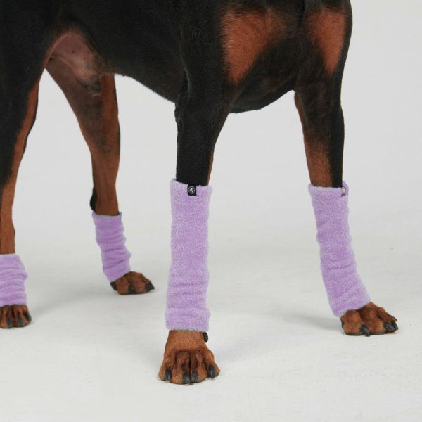 Stretchy Fleece Dog Leg Warmer Sleeves – Purple | Spark Paws Dog Hats and Accessories Dog Hats & Accessories Dog Hats & Accessories