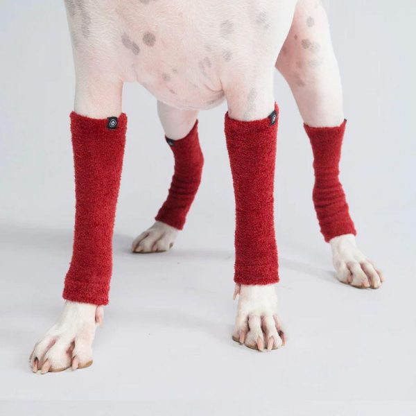 Stretchy Fleece Dog Leg Warmer Sleeves – Red | Spark Paws Dog Hats and Accessories Dog Hats & Accessories Dog Hats & Accessories