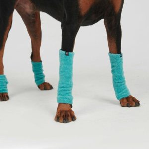 Stretchy Fleece Dog Leg Warmer Sleeves – Turquoise | Spark Paws Dog Hats and Accessories Dog Hats & Accessories Dog Hats & Accessories